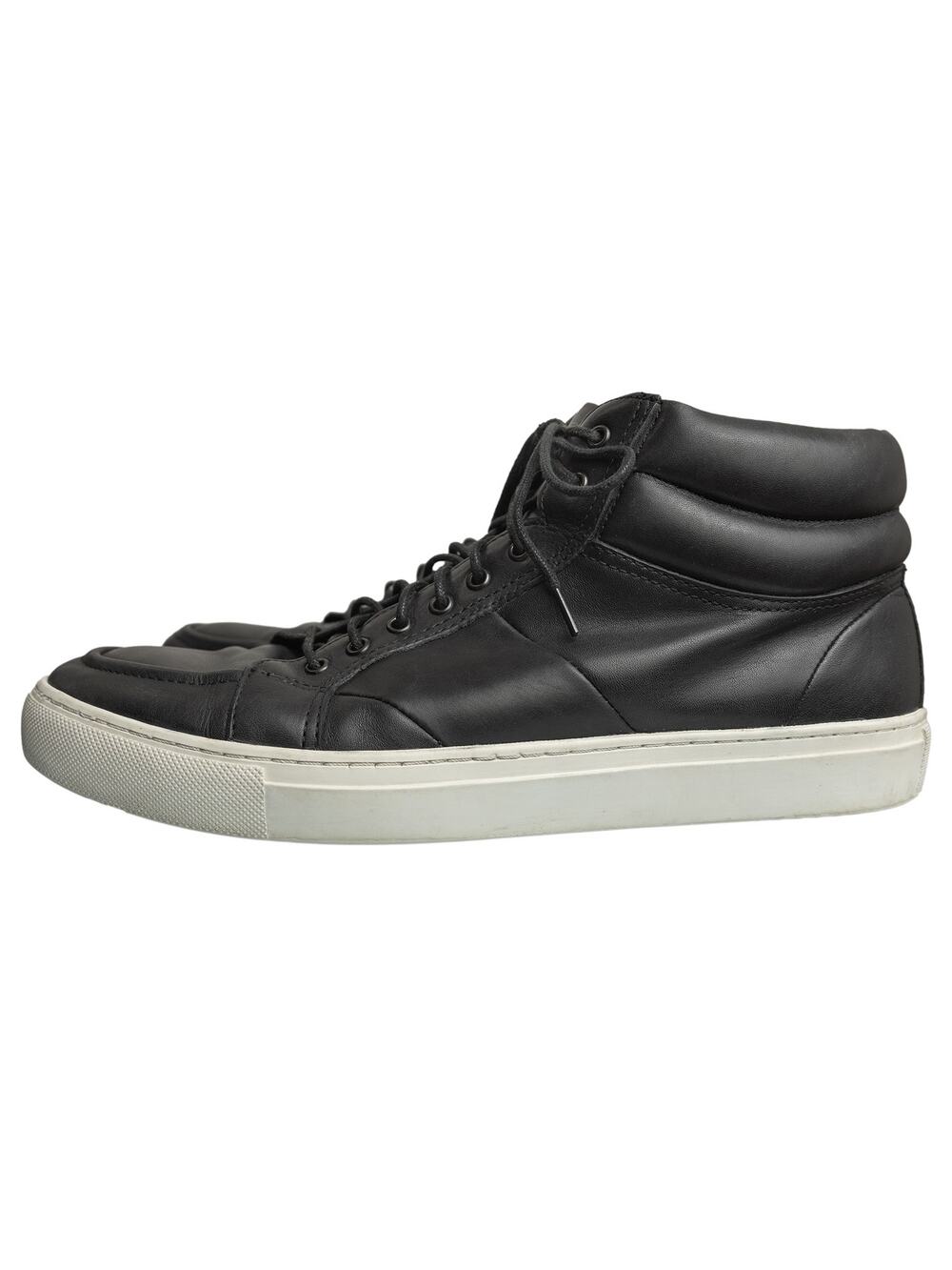 Men’s Designer Zanzara Black Patent Leather High Top Sneakers Shoes -EUC -Size 9